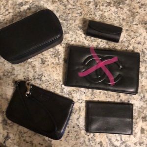 4 piece Coach collection black leather